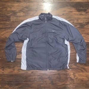 Gray Nike windbreaker